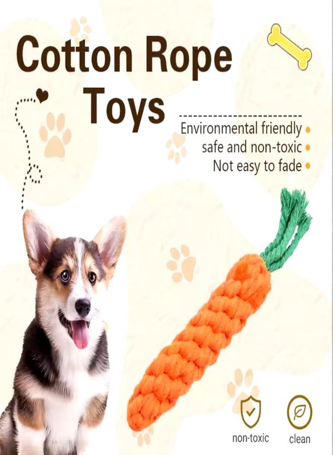 PET FUN Dog Chew Toys Durable Carrot Dog Toy | Rope Chew Toy for Puppies & Small/Medium Breeds | Safe Cotton for Teeth Cleaning, Teething & Fetch | Non-Toxict (Pack of 1 Carrot Shaped) - Image 3